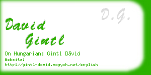 david gintl business card