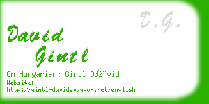 david gintl business card